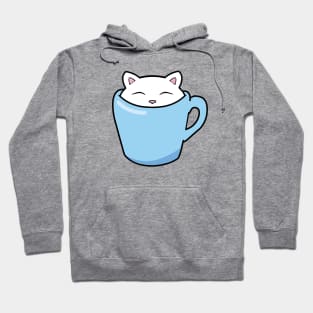 Cat in a blue cup Hoodie